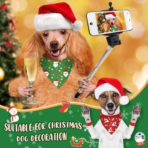 Weewooday 50 Pcs Christmas Dog Bandanas Bulk 25.6 x 17.7 x 17.7 Inch - Image 2