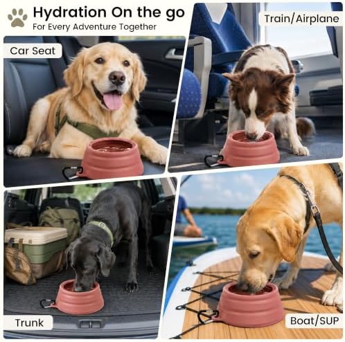 OHMO Spill Proof Collapsible Dog Bowl, 24oz Portable Dog Water Bowl - Image 3