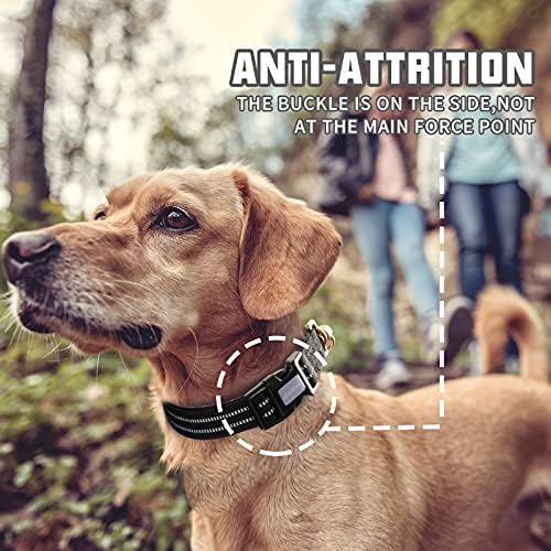 Auroth Dog Collar for Medium Large Dogs, Reflective Dog Collar, Soft Nylon Adjustable Dog Collars with Heavy Duty Metal D Ring Tangle Free (Large:15.7"-27.1", Black) - Image 5
