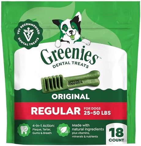 Greenies Regular Dental Dog Treats, Original Chicken Flavor, 18 Count by GREENIES