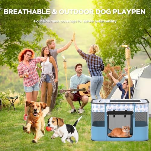 XRG Foldable Pet Playpen,Indoor Cat cage Puppy Crates L(35.4"x27.6"x23.6") - Image 2