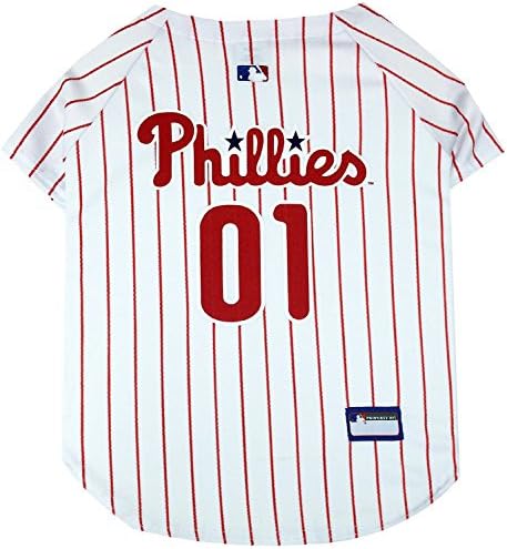 Official MLB Philapelphia Phillies Pet Jersey for Dogs & Cats, Size Medium - Stylish Baseball Jersey for Your Furry Fan- Show Off Team Spirit with The Perfect Fan Apparel Gear for Pet, Dog & Cat by PETSFIRST