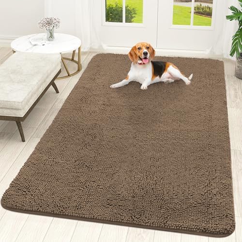 OLANLY Dog Door Mat for Muddy Paws 70x46, Super Absorbent Chenille Mud Mat by OLANLY