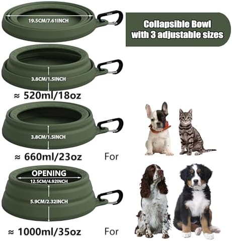 OHMO Spill Proof Collapsible Dog Bowl, 34oz Portable Dog Water Bowl - Image 6