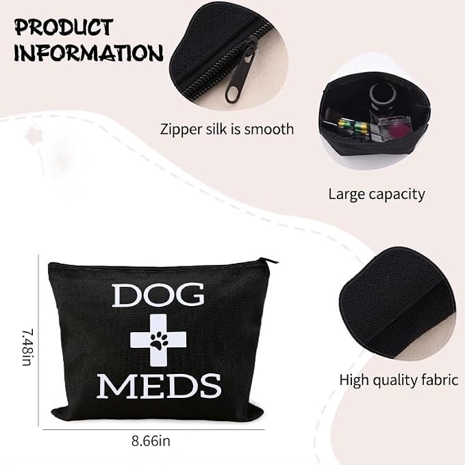 Small Dog Traveling Medicine Bag Dog Med Pouch for Supplies Pet Emergency Kit for Dogs Medical Pouch Camping Stuff Essentials for Dogs Medicine Pill Organizer Pet Medication Organizer Storage Bag - Image 3