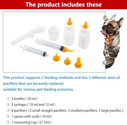 Pet Feeding Bottle and Syringe Set for Puppies and Kittens - Image 5