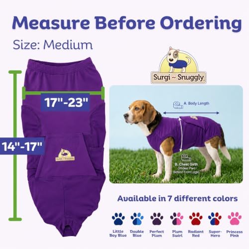 Surgi Snuggly Dog Surgery Recovery Suit, Cone Alternative, Spay/Neuter M - Image 6
