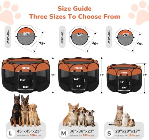 Dog Cat Small Animal Puppy Playpen Crate, Medium, Orange - Image 2