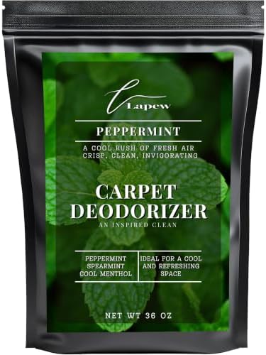 Lapew Peppermint Carpet Deodorizer Powder - Pet Safe Freshener for Vacuuming | Scented Odor Eliminator for Home | 36 oz by Lapew