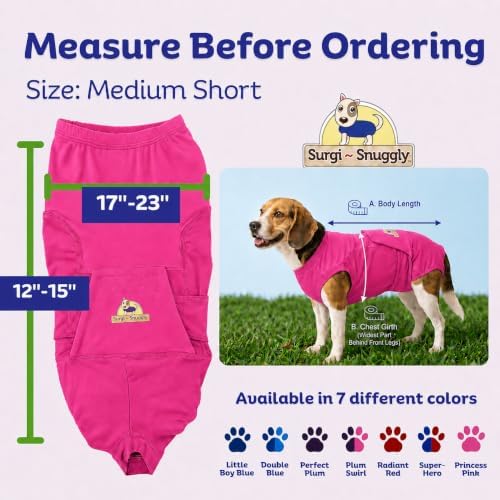 Surgi Snuggly Dog Surgery Recovery Suit, Cone Alternative, Spay/Neuter MS - Image 6
