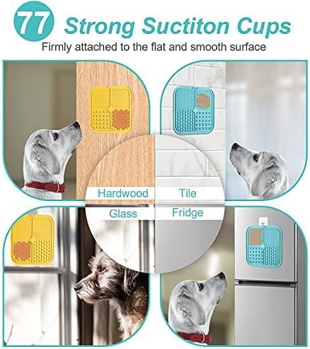 LUKITO 3PCS Licking Mat for Dogs & Cats with Suction Cups, Dog Peanut Butter Lick Pads for Anxiety Relief & Boredom Reducer, Slow Feeder Dog Bowls, Perfect for Bathing, Grooming and Training - Image 2