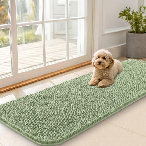 OLANLY Dog Door Mat for Muddy Paws 59x20, Super Absorbent Chenille Mud Mat by OLANLY