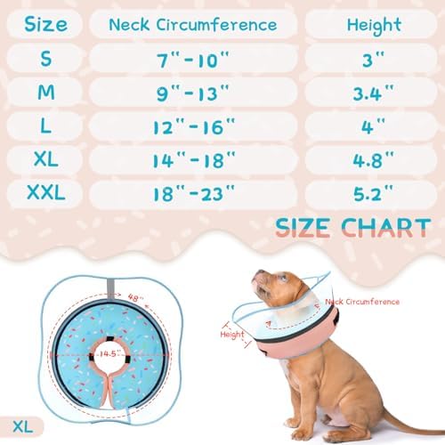 Supet Raised Inflatable Dog Cone Collar to Stop Licking, Soft Dog Cone Alternative After Surgery, Doggie Neck Donut Collar for Small Medium Large Dogs - Image 6