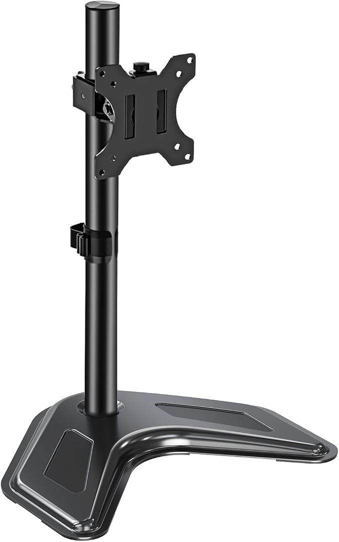 MOUNT PRO Single Monitor Stands Fits 13-32 inch/17.6 lbs Screen, Free-Standing Computer Monitor Mount for Desk, Display Standing with Adjustable Height/Tilt/Swivel/Rotation, VESA 75x75 100x100 by MOUNTPRO