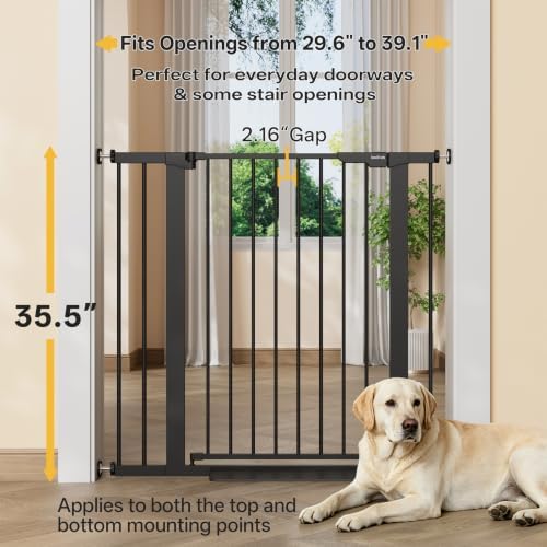 InnoTruth 29.6-39.1 in Wide x 35.5 in High Extra Tall Baby Gate, Black - Image 2