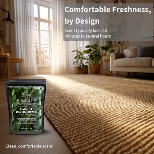 Lapew Eucalyptus Mint Carpet Deodorizer Powder - Pet Safe Freshener for Vacuuming | Scented Odor Eliminator for Home | 36 oz - Image 5
