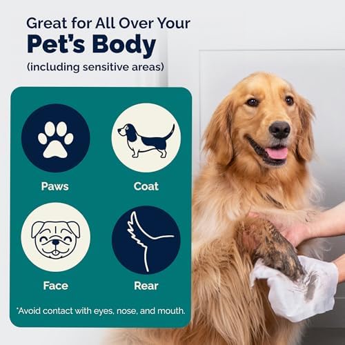 Vetnique DermaBliss Cat & Dog Grooming Wipes, Deodorizing Pet Wipes, 100ct - Image 6