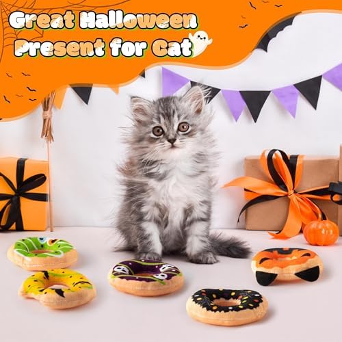 L1rabe Halloween Donut Catnip Stuffed Toys for Cats, Gift for Kitten Lovers - Image 5