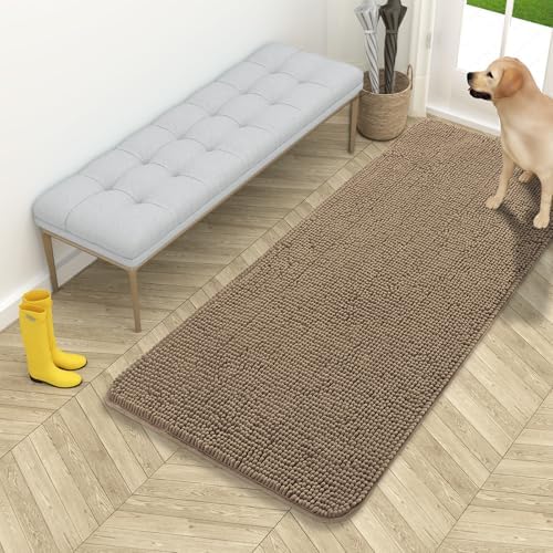 OLANLY Dog Door Mat for Muddy Paws 54x24, Super Absorbent Chenille Mud Mat by OLANLY