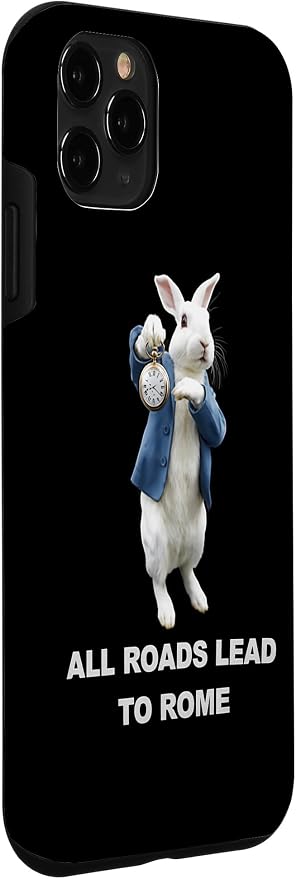 Funny AI Rabbit Meme Tshirt - All Roads Lead to Rome Humor Case for iPhone 11 Pro - Image 3