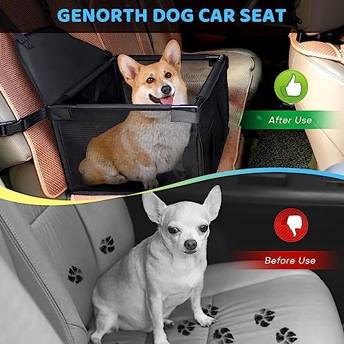 GENORTH Small Dog Car Seats for Small Dogs,Portable Puppy/Pet Car Booster Seat with Clip-On Leash and Mesh Window for Small Pet Up to 11 lbs - Image 6