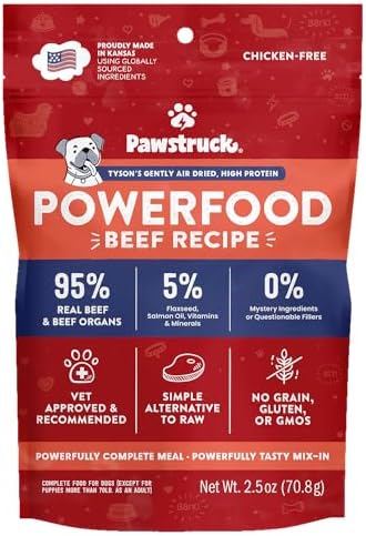 Pawstruck Air Dried Dog Food Beef Recipe, Vet Recommended Made in USA 2.5oz by Pawstruck