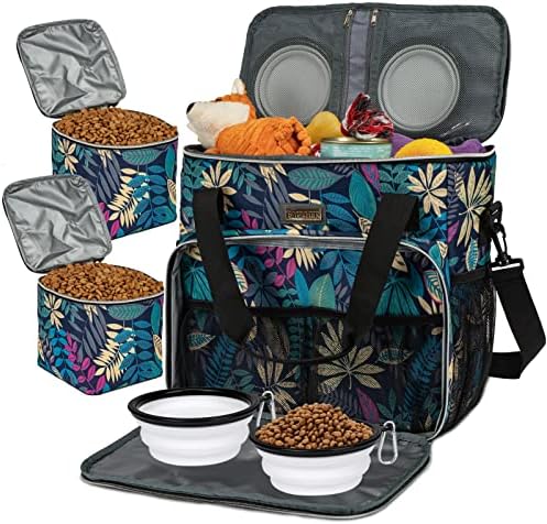 BAGLHER Dog Travel Bag, Pet Travel Bag (ALL Pet Travel Supplies), With 2 Pet Food Containers and 2 Collapsible Silicone Bowls; Essential Kits for Travel Hawaii by BAGLHER