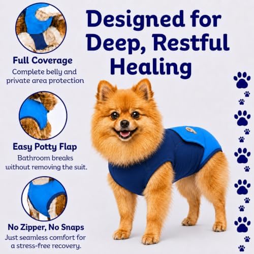 Surgi Snuggly Dog Surgery Recovery Suit, Cone Alternative, Spay/Neuter ML - Image 4