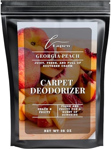 Lapew Georgia Peach Carpet Deodorizer Powder - Pet Safe Freshener for Vacuuming | Scented Odor Eliminator for Home | 36 oz by Lapew