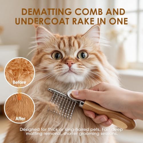 Pet Dematting and Deshedding Comb for Long & Short Dogs and Cats - Image 7