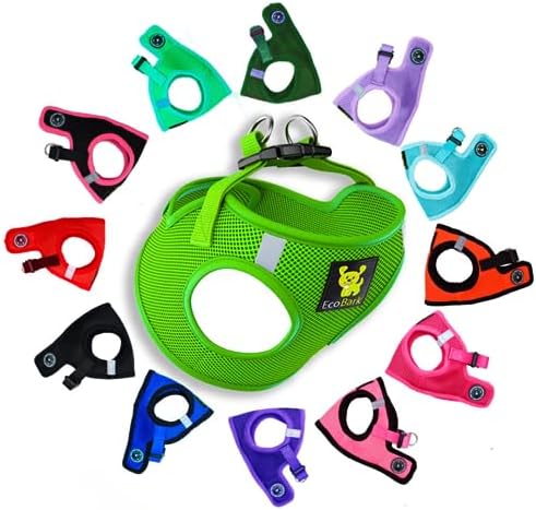 EcoBark Teacup Dog Harness, Luxury Soft Step in Dog Vest, Green, XXXS by EcoBark