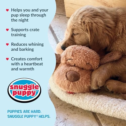 Snuggle Puppy Heartbeat Toy, Calming Comfort, Medium Breeds - Biscuit - Image 4