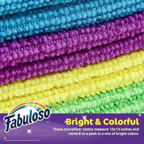 Fabuloso Microfiber Cleaning Cloths for Home & Car, 13x13, 8 Ct, 2-Pack - Image 3