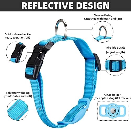 Reflective Dog Collar, Compatible with AirTag, Nylon Pet Cat Puppy Collar for Small, Medium, Large, and Extra Large Dogs - Image 7