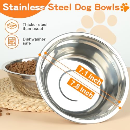 COMESOON Elevated Dog Bowls, 5 Adjustable Heights (3.9"-13.4") Raised Dogs Food Bowl Stand for Medium Large Sized Dogs, Non-Slip Foldable Travel Pet Feeder Black with Stainless Steel Bowls - Image 5