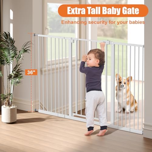 keny 36" Extra Tall Baby Gate for Stairs, 29"-55" Wide Auto Close Dog Gate - Image 2