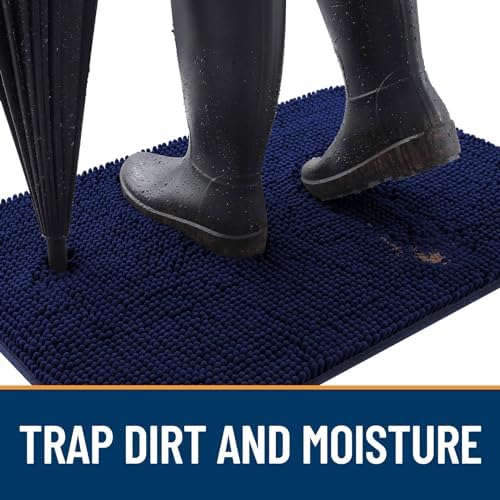 OLANLY Dog Door Mat for Muddy Paws 40x24, Super Absorbent Chenille Mud Mat - Image 2