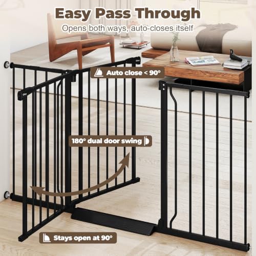 29"-55" Wide Baby Gate for Stairs & Doorways, Auto Close Dog Gate - Image 3