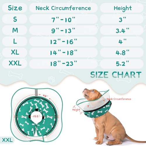 Supet Raised Inflatable Dog Cone Collar to Stop Licking, Soft Dog Cone Alternative After Surgery, Pet Neck Donut Collar for Small Medium Large Dogs - Image 6