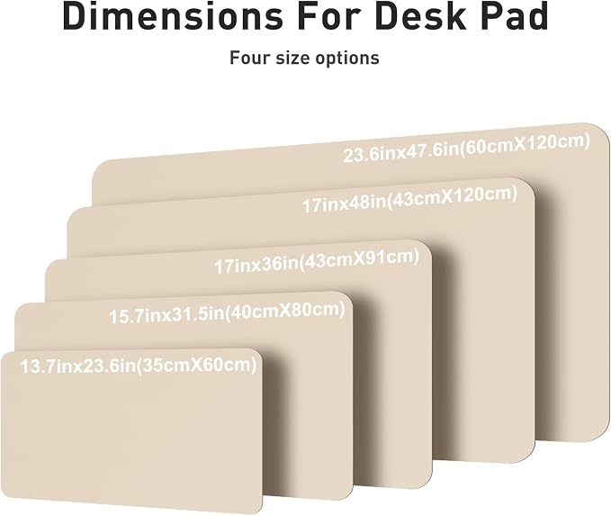 Aothia Faux Leather Desk Mat – Large Mouse Pad, Non-Slip PU Leather Blotter, Waterproof Writing Surface for Office and Home (Eggshell, 47.2" x 23.6") - Image 5