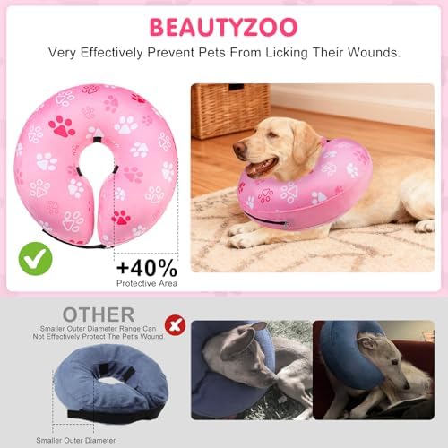 BEAUTYZOO Dog Cone Collar Alternative After Surgery,Pet Neck Donut E‑Collar - Image 4