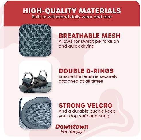 Downtown Pet Supply Step in Dog Harness for Small Dogs No Pull, X-Small, Titanium - Adjustable Harness with Padded Mesh Fabric and Reflective Trim - Buckle Strap Harness for Dogs - Image 4