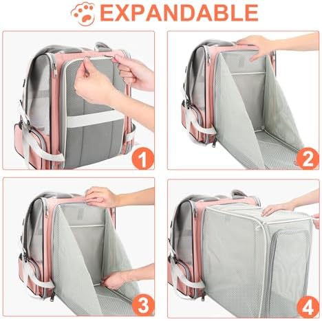 Texsens Innovative Traveler Bubble Backpack Pet Carriers for Cats and Dogs (Expandable-Pink) - Image 5