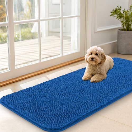 OLANLY Dog Door Mat for Muddy Paws 47x20, Super Absorbent Chenille Mud Mat by OLANLY