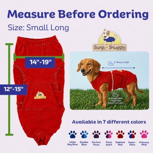 Surgi Snuggly Dog Surgery Recovery Suit, Cone Alternative, Spay/Neuter SL - Image 6