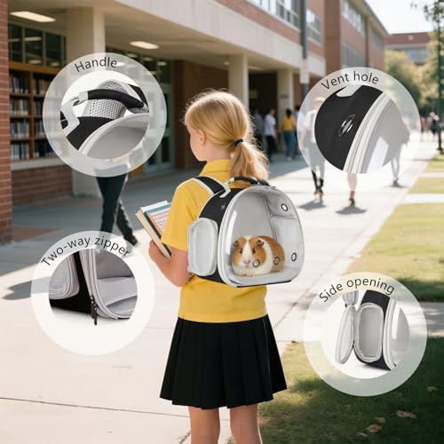 Guinea Pig Backpack, Space Capsule Bubble Window Small Animal Backpack for Guinea Pig, Bird Bunny Rabbit - Image 6