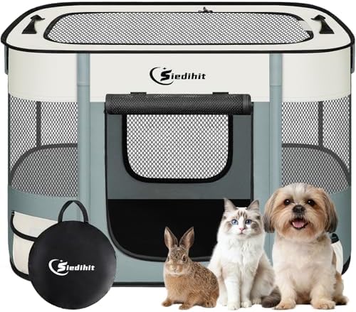 Siedihit 28" Dog Playpen,Cat Puppy Pen, Pet Portable Crate Indoor Outdoor by Siedihit