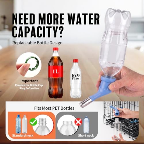 Choco Nose Patented No-Drip Dog Water Bottle/Feeder Leak-Proof Nozzle (C570 Blue, Large Sized Dogs-16.9 fl.oz) - Image 5