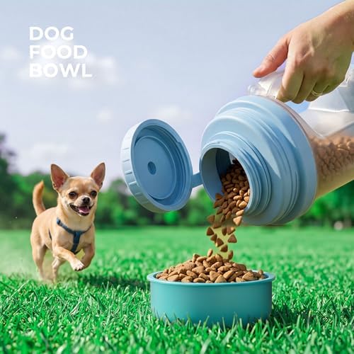Dog Water Bottle Portable 20.3oz with Food Container & 2 Bowls - Image 5