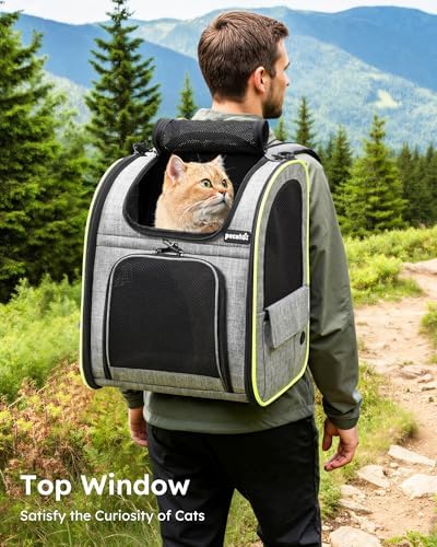 pecute Cat Backpack Expandable, Cat Carrier Backpack with Breathable Window - Image 4